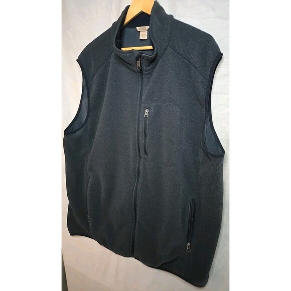 Duluth Trading Co Fleece Full Zip Vest, Men's Sz 2XL/Tall, Gray/Charcoal - Picture 3 of 9